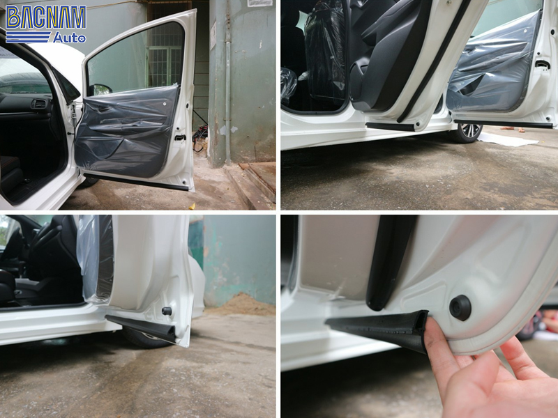 Bổ sung gioăng chữ P dán mép chân cửa 4 cánh: Giúp kín xe chạy điều hòa mát hơn, ngăn bụi nước hiệu quả