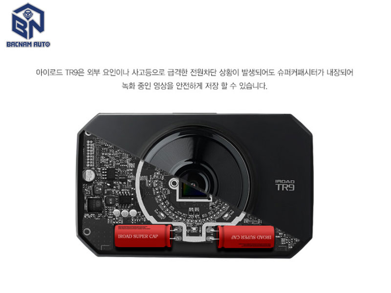 Camera hành trình Hàn Quốc IROAD TR9 sử dụng tụ điện
