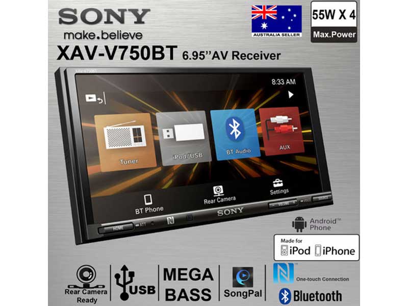 Màn hình cảm ứng LCD 6.95 inch của Sony XAV-V750BT