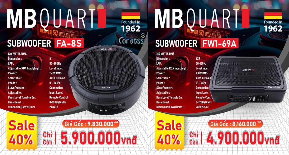 Sub điện gầm ghế MBQuart chuộng nhất hiện nay