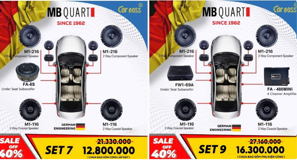 Loa Cánh, Amply và sub điện chính hãng MB QUART